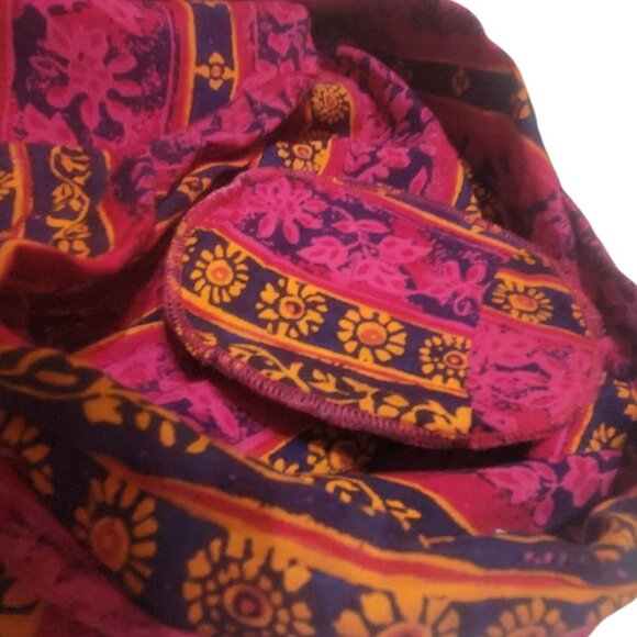 Vintage 90s Westbound Womens XL Button-Up Shirt Bright Pink Orange Rayon Stripe - Picture 15 of 16